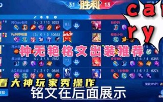 钟无艳最强铭文2023？钟无艳最强铭文出装？